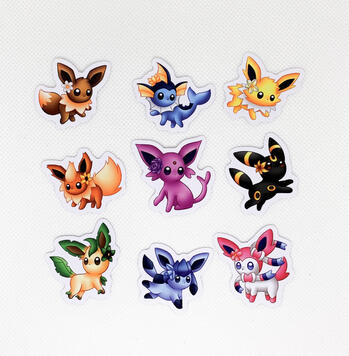 eeveelution mini stickers