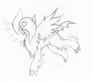 mega absol paper sketch mega absol paper sketch