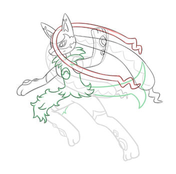 mega lucario lineart process mega lucario lineart process