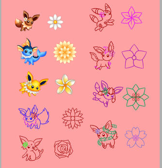 baby floral eevee digital colouring