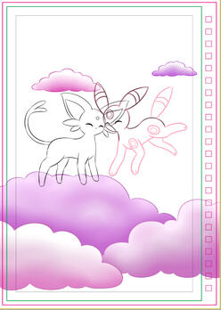 espeon + umbreon digital colouring espeon + umbreon digital colouring
